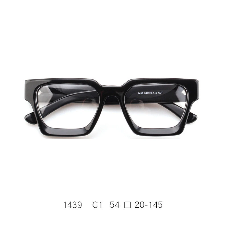 Luxus Dick Acetat Brillengestell Damen Herren Retro Brille Glasses Schwarz - Bild 3 von 4