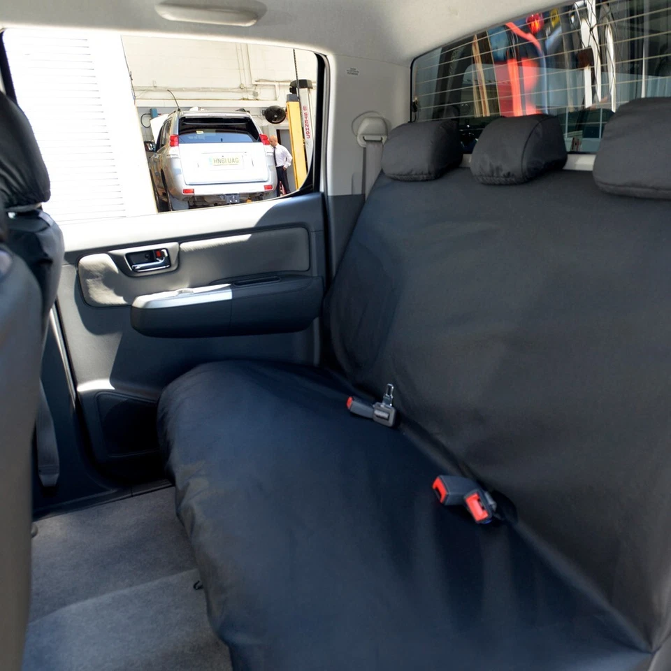 FUNDAS ASIENTO DELANTERO TRASERO TOYOTA HILUX 2005-16 A MEDIDA IMPERMEABLES - NEGRO 139 140 Foto 3 de 4