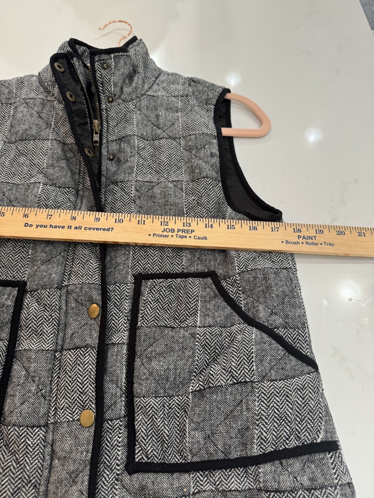 BLUE RAIN CHEVRON PATCHWORK VEST MEDIUM - image 8