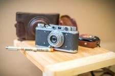 Zorki-1 KMZ fotocamera vintage URSS russa RF 35 mm + obiettivo Industar-22 f3,5/50 mm