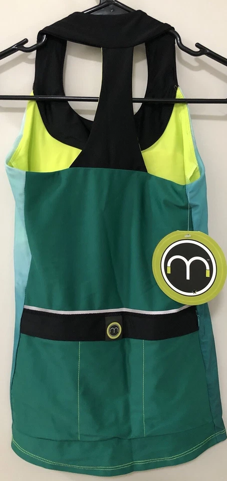 Camiseta sin mangas Moxie Cycling Co. actividad de alta visibilidad esmeralda/aqua/negro S nueva con etiquetas Foto 2 de 4