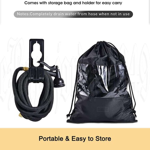 Water Garden Hose Flexible Expandable Pipe Car Wash W/ Spray Nozzle Gun 25-100FT - Picture 2 of 17