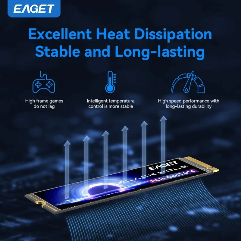 EAGET PCle Gen3.0x4 M.2 2280 NVME SSD 3500MB/s Internal SSD Solid State Drive - Image 4 of 4