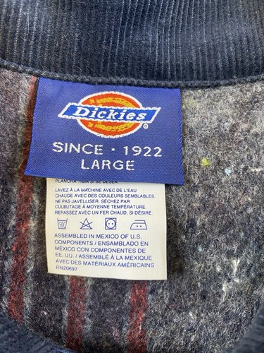Dickies Herren Decke Gefüttert Chore Blau Denim Mantel Größe Large Neu Mit Etikett - Bild 5 von 11