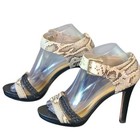 Coach Bryana Painted Python Heeled Sandals Buckle 7B Stiletto Dressy Designer — photo 2
