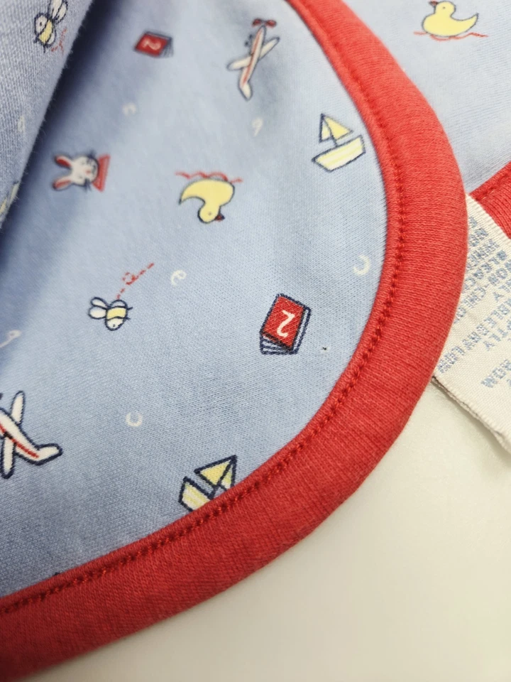 Gymboree Blue Drive Fly Sail Baby Blanket Boat Duck Bunny Letters Vintage Flaw - Image 2 of 4