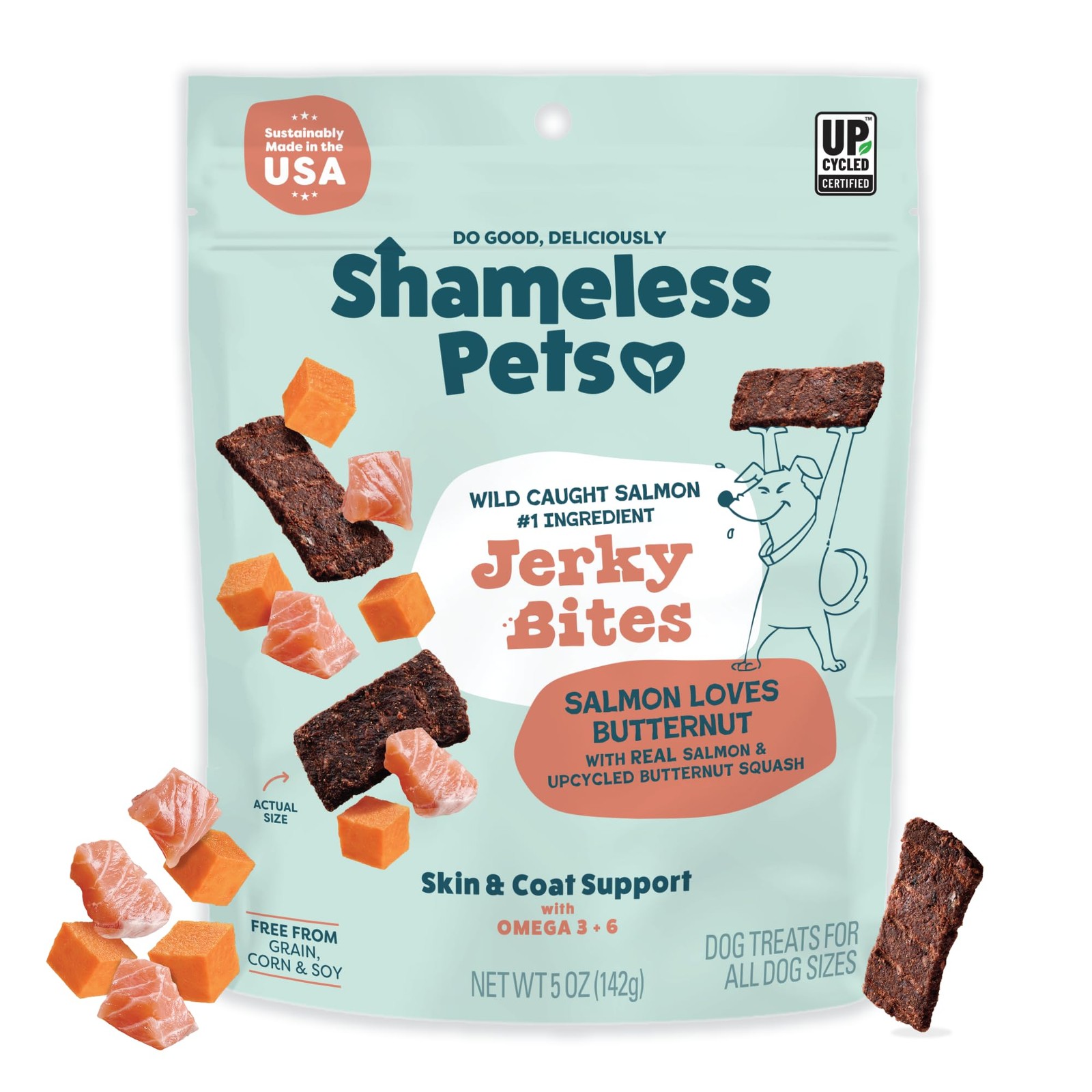 SHAMELESS PETS Jerky Bites Salmon Loves Butternut 5oz