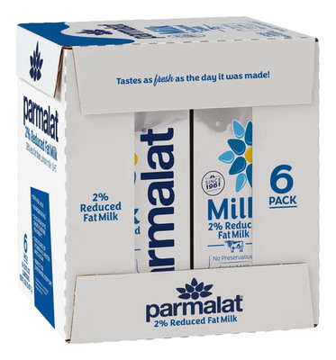 Parmalat UHT 2% Reduced Fat Milk, 32 fl oz, 6 Ct. No refrigeration required