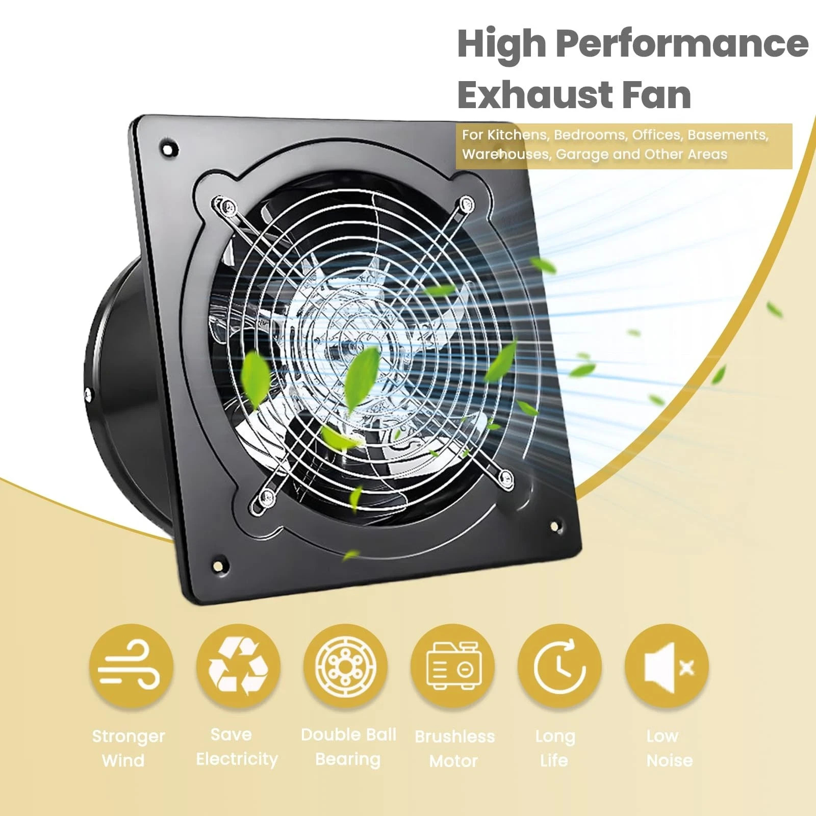 8 Inch Exhaust Fan 40W Through-wall installation Ventilation Extractor Fan 110V