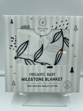 ORGANIC BABY MILESTONE BLANKET Pondering Pine Forever Loved 100 Organic Muslin