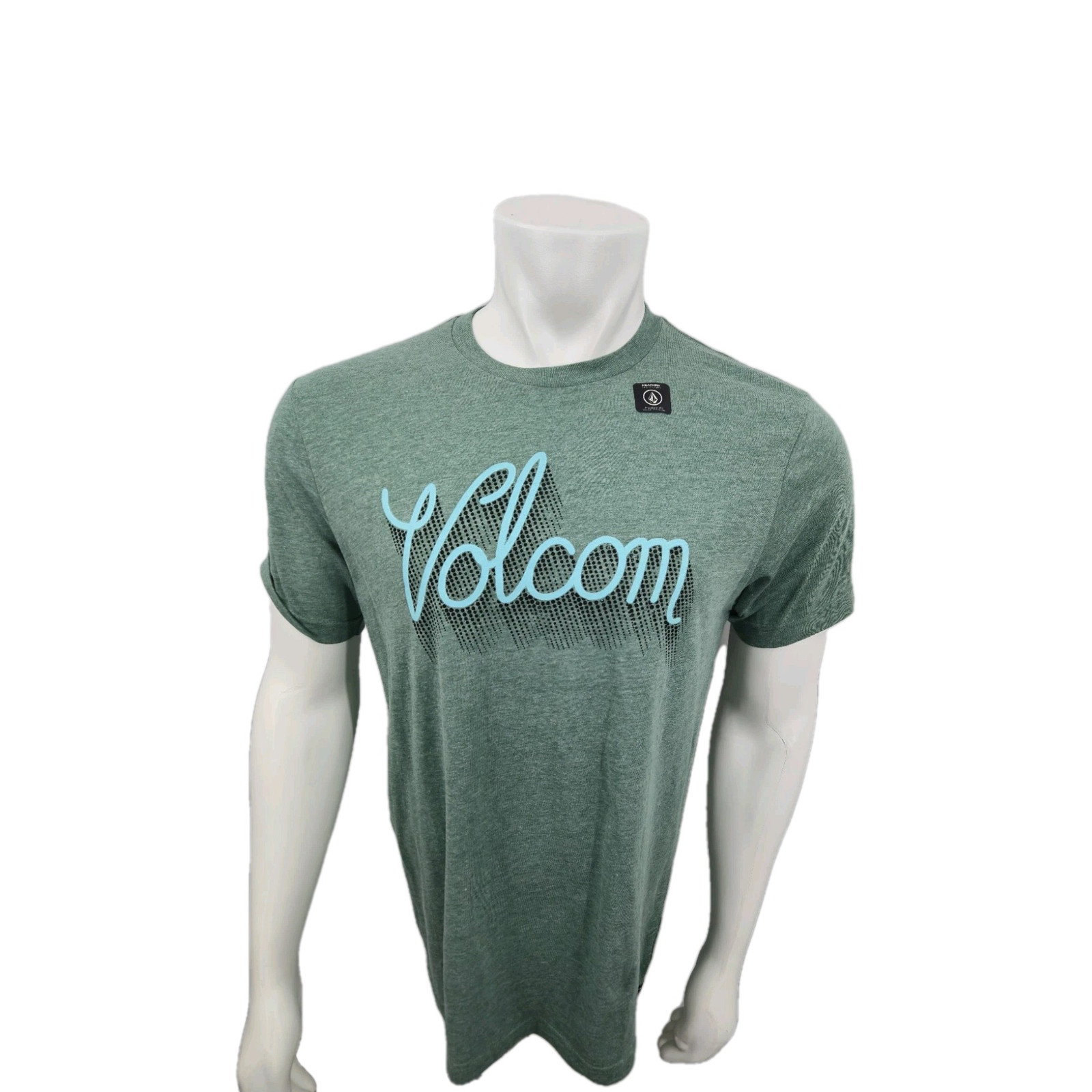 Volcom Single Stitch T-Shirt Medium Green Modern Fit  Surf Skate Board Vintage
