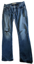 Big Star Maddie Jeans Women 30XL Bootcut Stretch Embroidered Pocket Distressed