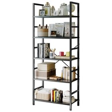 Sweetcrispy 5 Tier Bookshelf, Bookcase Shelf Storage Organizer, Black