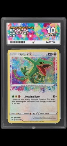 Pokémon Rayquaza Holo Card 138/185 Amazing Rare ACE 10