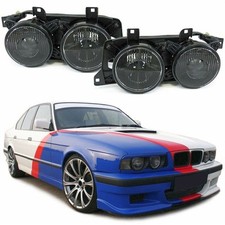 Doppel Scheinwerfer SET schwarz f�r BMW 5er E32 7er E34 1988-1995