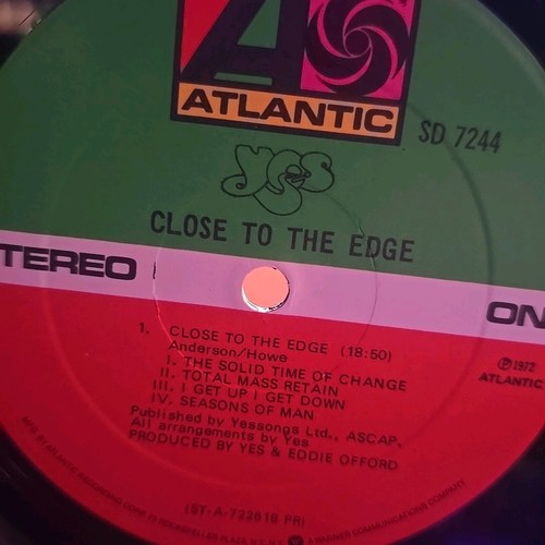 Yes – Close To The Edge - 1972 Atlantic SD 7244 Vinyl Record LP - Picture 5 of 6