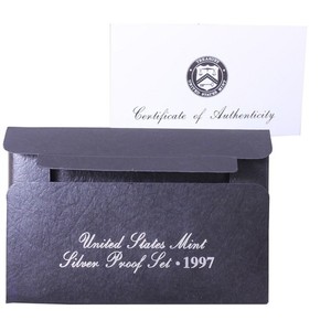 Empty Packaging Replacement Silver Proof Set Box & COA No Coins 1997