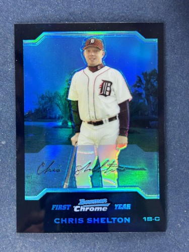 2004 Bowman Chrome Blue Refractor #302 Chris Shelton Tigers /290