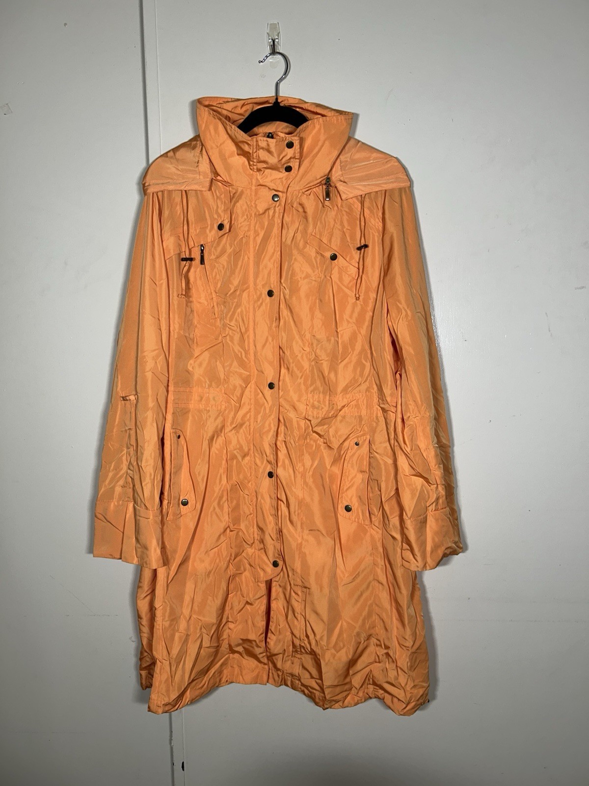 Vintage Pendeleton Bright Orange Packable ZipUp H… - image 2