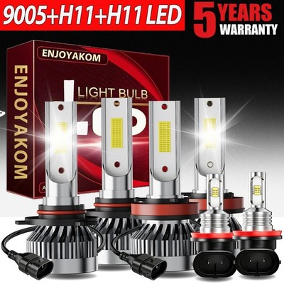 For Lincoln MKX 2007-2010 6x Combo LED Headlight High Low Beam+Fog Light Bulbs