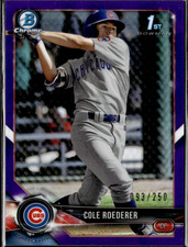 2018 Bowman Chrome Cole Roederer #BDC125 Purple Refractor 93/250 Cubs (RC)