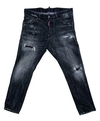   DSQUARED2 COOL GUY JEAN DISTRESSED BLACK DENIM SIZE 48 ITALY / US 32