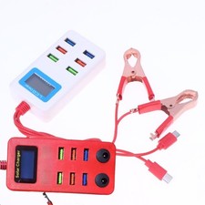 1Pcs Universal 6USB With LCD Clip 12-24V Char...