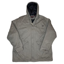 Wolverine Mens Canvas Hooded Work Jacket Grey Fleece Lined Size XL/TG RN119414