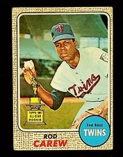 1968 Topps #80 Rod Carew Rookie Cup (HOF) VG/VG-EX Baseball Card. rookie card picture