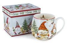 Christmas Gnome Bone China Mug Holiday Coffee Mug Porcelain Jumbo Mug 14.5 oz