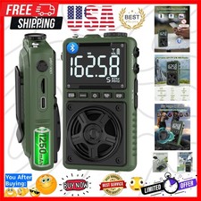 Bluetooth AM FM Shortwave Radio with NOAA Weather Alert,1250mAh Rechargeable ...