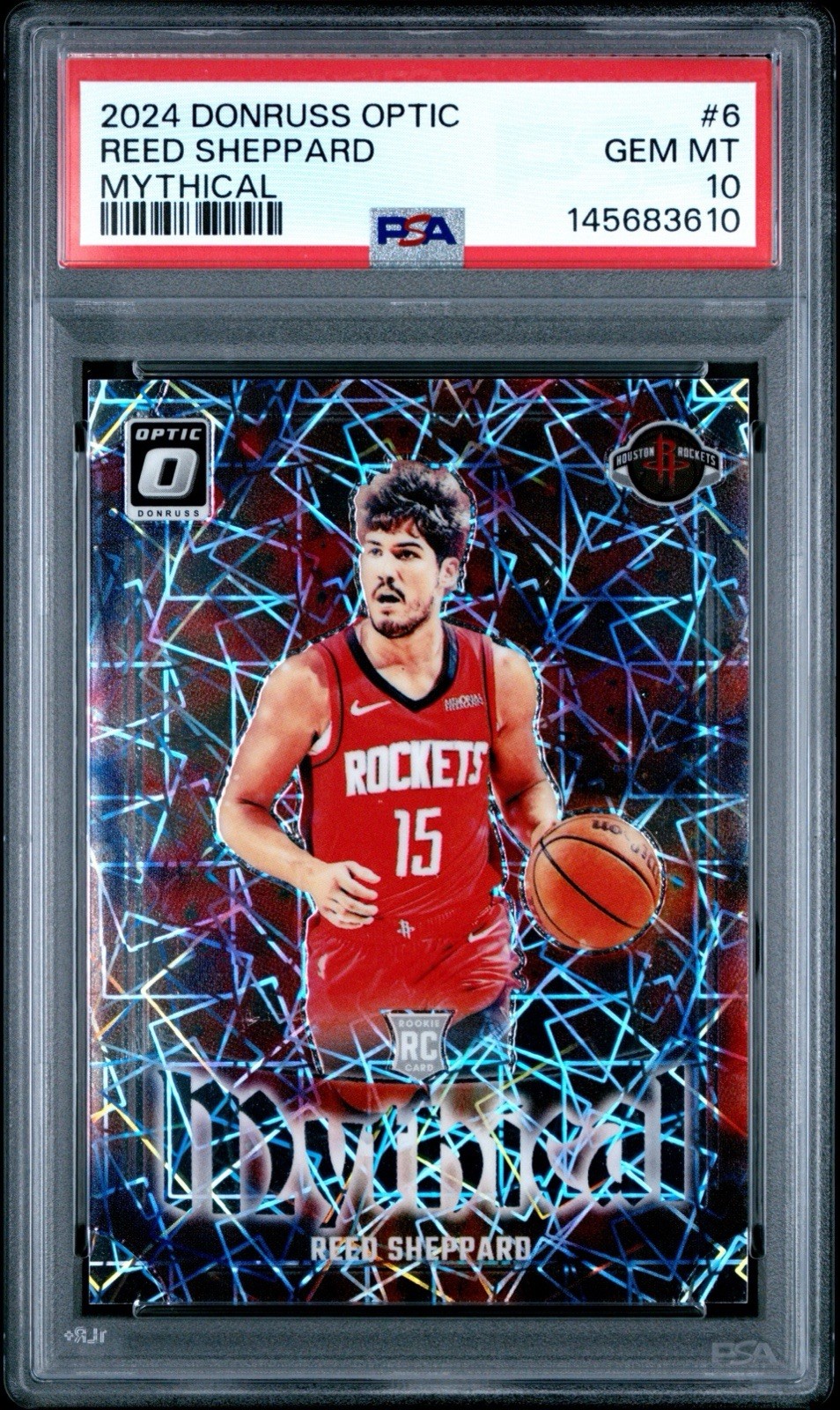 2024 Panini Donruss Optic Mythical Rc Sp PSA 10 Reed Sheppard Houston Rockets