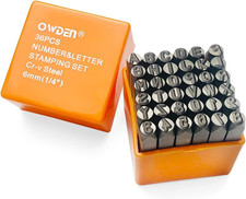 Professional 36Pcs. Steel Metal Stamp Set, 1/4 6Mm,Steel Number and Letter ...