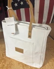NWT new Cozy Earth Canvas Tote Bag Zip Top Purse Handbag Minimalist Eco St