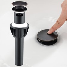 Pop Up Bathroom Sink Drain - Bathroom Sink Stopper with Overflow for Faucet V...