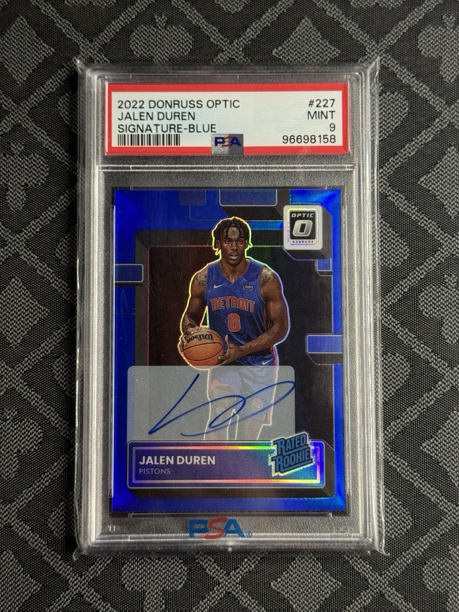 Jalen Duren 2022-23 Panini Donruss Optic Blue Rated Rookie Auto 