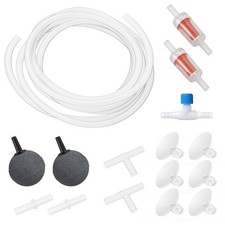 Aquarium Air Pump Accessories Kit with Standard Tubing, Air Stones, Check Val...