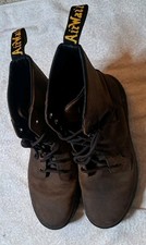 Dr Martens Combs Crazy Horse Leather Casual Boots Brown Men Size 10 NJ004