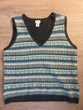 LL Bean Lambs Wool Sweater Women  s Size XL Fair Isle Pullover Vest