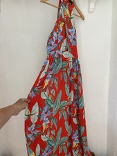 Qed London Floral Halter Neck Maxi Dress Uk 8