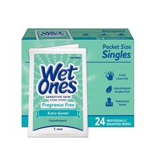 8 Pack Wet Ones Sensitive Skin Hand Wipes Unscented Individually Wrapped 24 Each