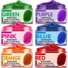 6 Color Temporary Hair Color Wax,Christmas Gifts,Stocking Stuffers for Kids, ...