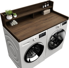 Washer Dryer Countertop, 54" X 27.55" 2-Tier Washer Dryer Topper with Edge, for