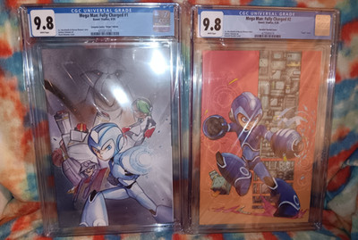 Mega Man Fully Charged #1 & #2 Comic Lot   CGC 9.8 - Peach Momoko - Rocafort
