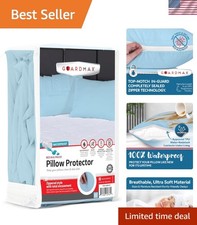 Waterproof Pillow Protector Light Blue King Size - Zippered Bed Bug Pillow Pr...