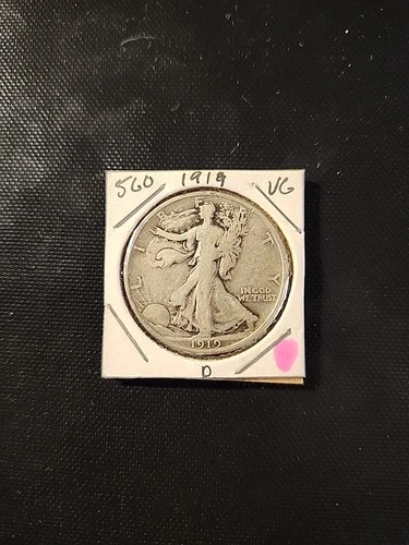 1919-D Walking Liberty Half Dollar In Very Good Condition