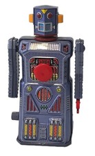 VINTAGE MASUDAYA JAPAN 1990S WIND UP CLOCKWORK MINI TARGET ROBOT SPACE TOY 