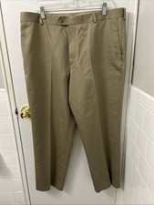 Dockers Premium Pants Mens Sz 38x29 Tan Khaki D4 Relaxed Fit YKK Flat Front