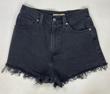 Levi s High Waisted Mom Denim Jean Shorts Women Size 28 Black A1965 0000