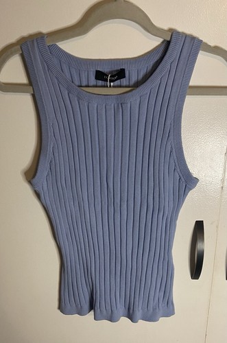Women’s Dokatoo Sleeveless Ribbed Knit Slim Fit Tank Top Sky Blue Size Large